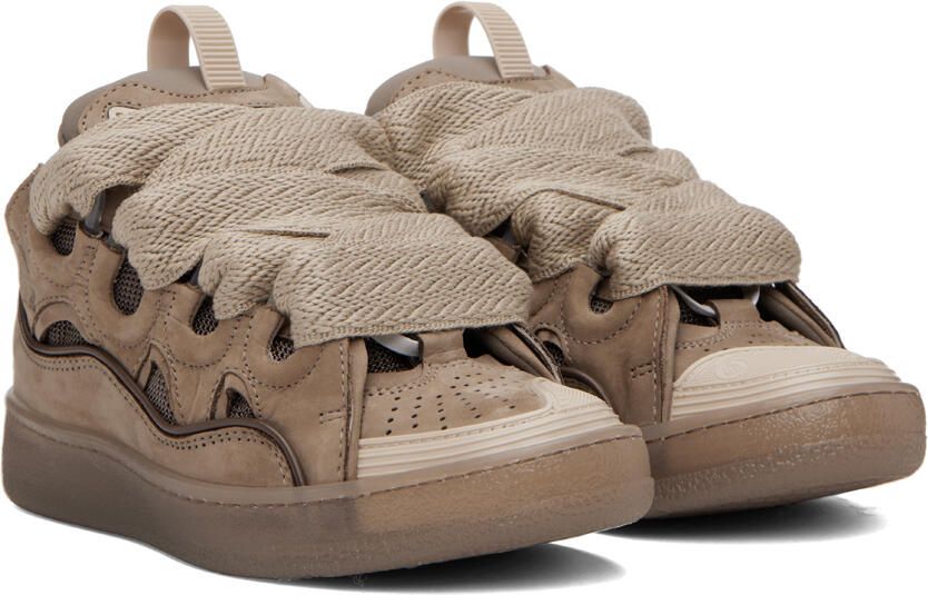 Lanvin Taupe Curb Sneakers - Picture 2