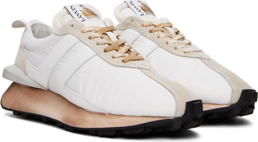 Lanvin White & Beige Bumpr Sneakers - Picture 2