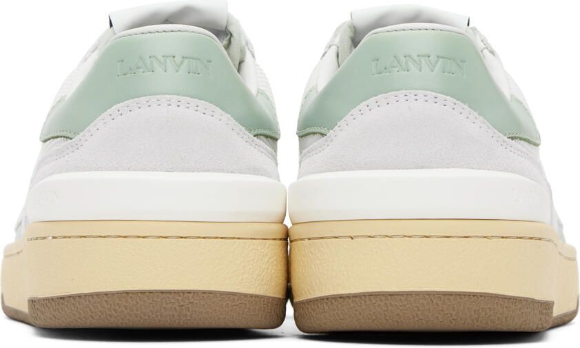 Lanvin White & Green Clay Sneakers