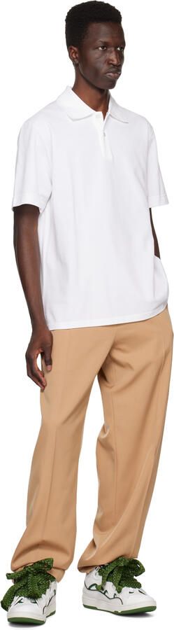 Lanvin White & Green Curb Sneakers - Picture 4