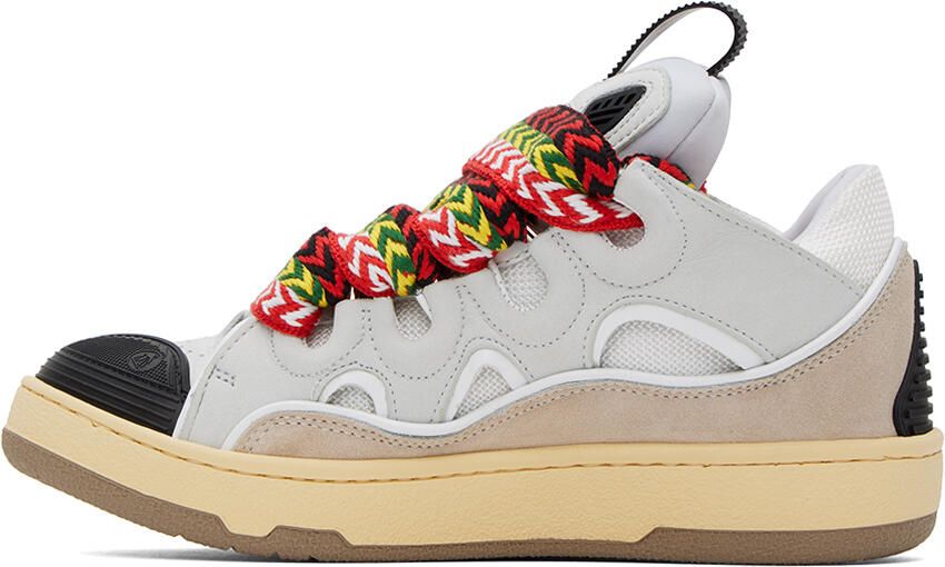 Lanvin White Curb Sneakers - Picture 4