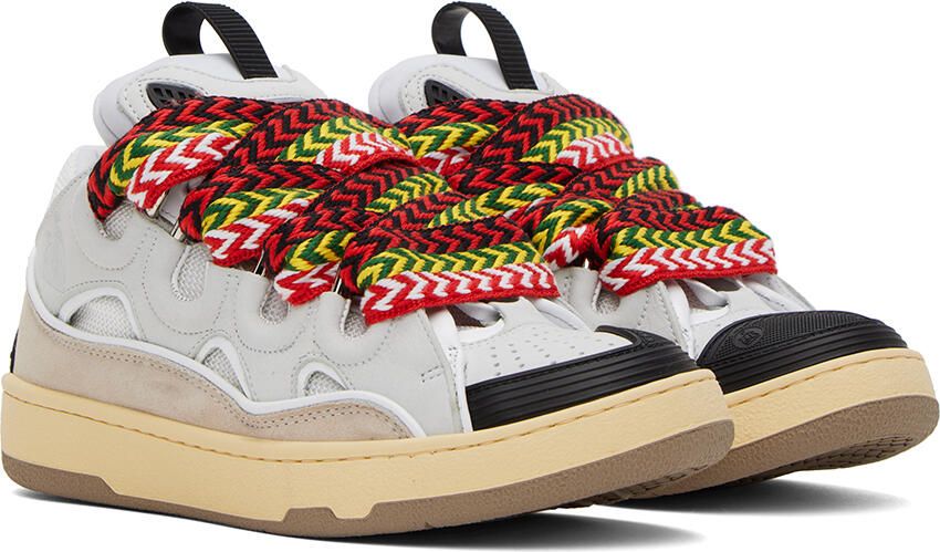 Lanvin White Curb Sneakers - Picture 6