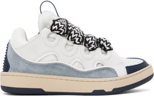 Lanvin SSENSE Exclusive Off-White & Blue Curb Sneakers