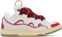 Lanvin SSENSE Exclusive White & Red Curb Sneakers - Thumbnail 1