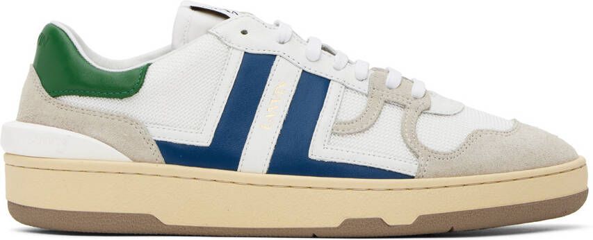 Lanvin White & Blue Clay Sneakers