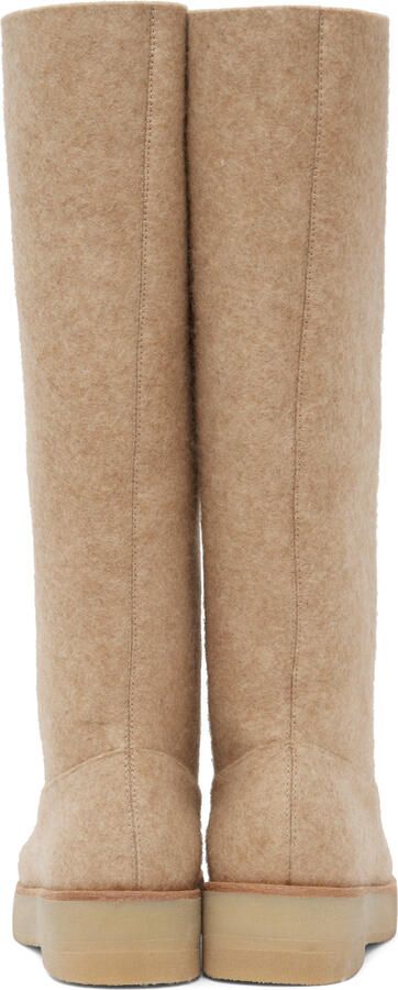 Lauren Manoogian Beige Felt Form Boots - Picture 3