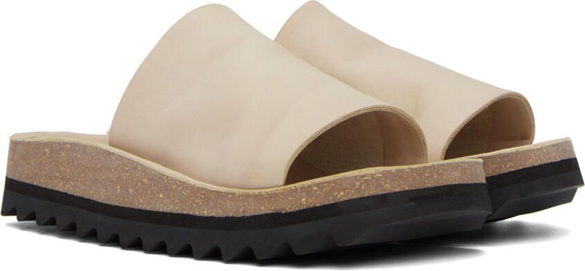 Lauren Manoogian Beige Raw Contour Slides - Picture 2