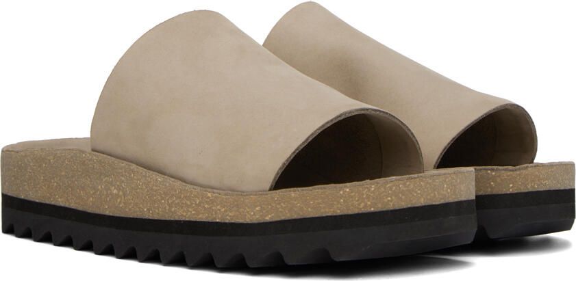 Lauren Manoogian Taupe Raw Contour Slides - Picture 2