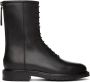 Legres Black Leather Combat Boots - Thumbnail 1