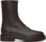 Legres Brown Leather Combat Boots - Thumbnail 1