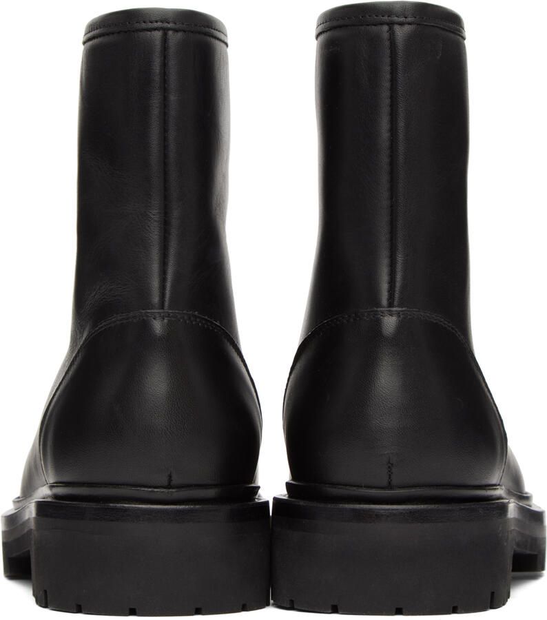 Legres Black Oiled Leather Ankle Boots