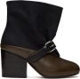 LEMAIRE Black & Brown Pin-Buckle Boots - Thumbnail 1