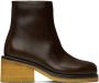 LEMAIRE Brown Piped Ankle Boots - Thumbnail 1