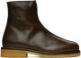 LEMAIRE Brown Piped Chelsea Boots - Thumbnail 1