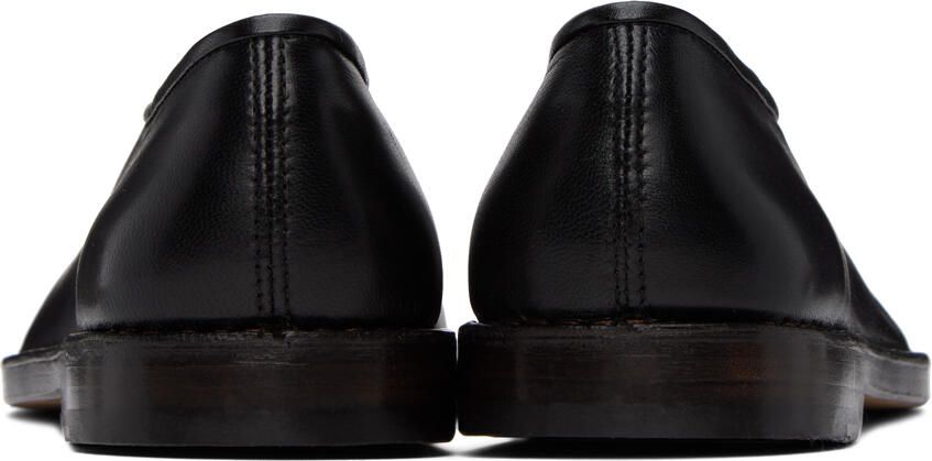 LEMAIRE Black Flat Piped Slippers