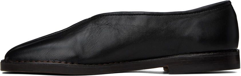 LEMAIRE Black Flat Piped Slippers - Picture 4