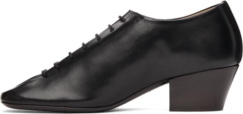 LEMAIRE Black Lace-Up Heel Derbys - Picture 4