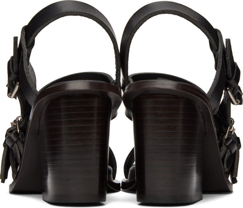 LEMAIRE Black Pin-Buckle Heeled Sandals