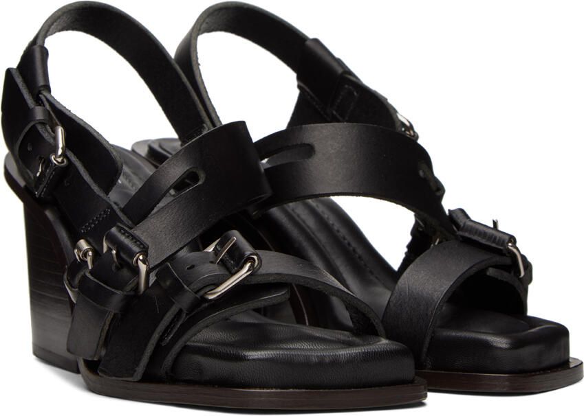 LEMAIRE Black Pin-Buckle Heeled Sandals - Picture 2
