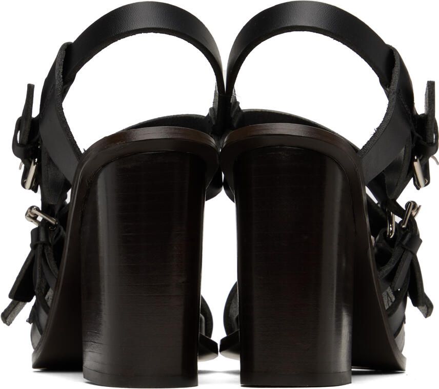 LEMAIRE Black Square Heeled 100 Sandals