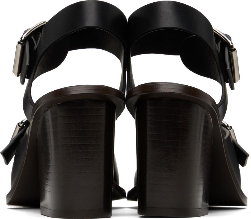 LEMAIRE Black Square Heeled 80 Sandals