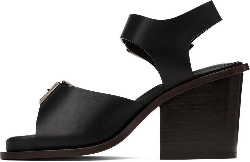 LEMAIRE Black Square Heeled 80 Sandals - Picture 3