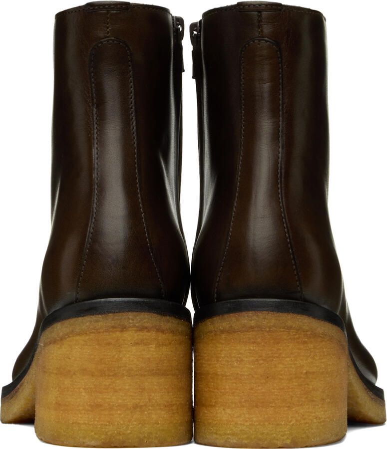 LEMAIRE Brown Piped Ankle Boots