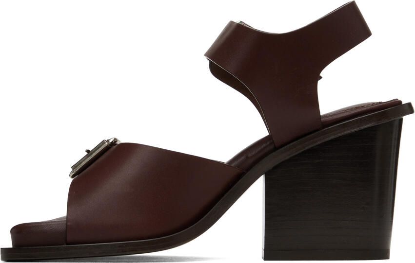 LEMAIRE Brown Square Heeled 80 Sandals - Picture 3