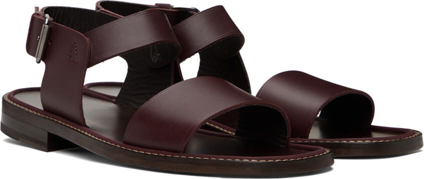 LEMAIRE Burgundy Classic Sandals - Picture 2