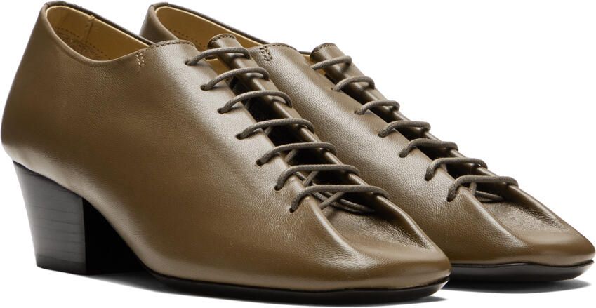LEMAIRE Khaki Heeled Derbys - Picture 2