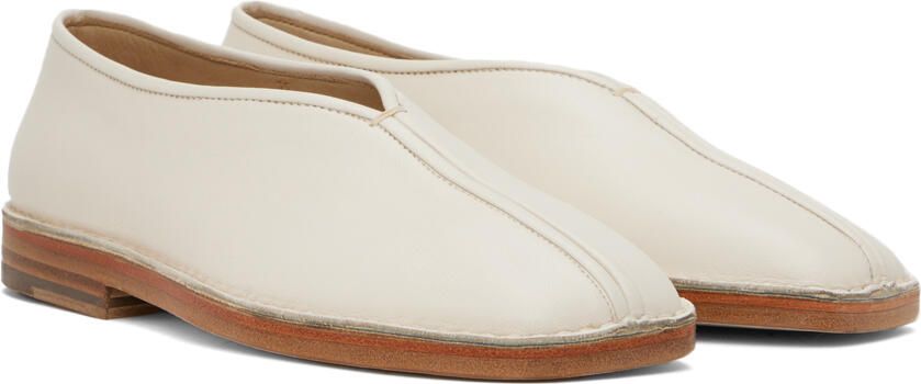 LEMAIRE White Piped Slippers - Picture 2