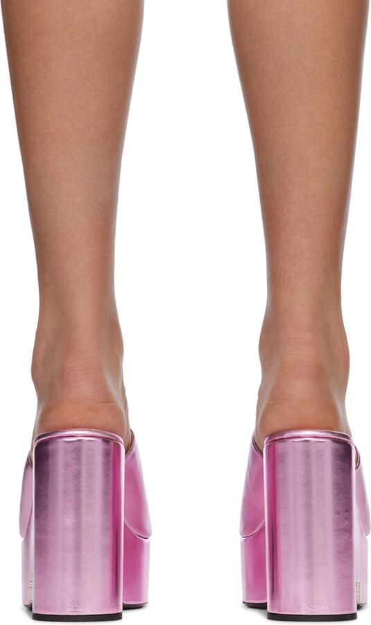 Les Petits Joueurs Pink Bianca Platform Sandals - Picture 3