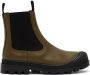 Loewe Khaki Calfskin Chelsea Boots - Thumbnail 1