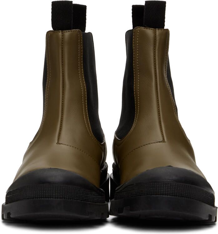 Loewe Khaki Calfskin Chelsea Boots - Picture 2