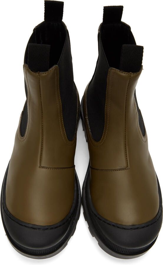 Loewe Khaki Calfskin Chelsea Boots - Picture 3