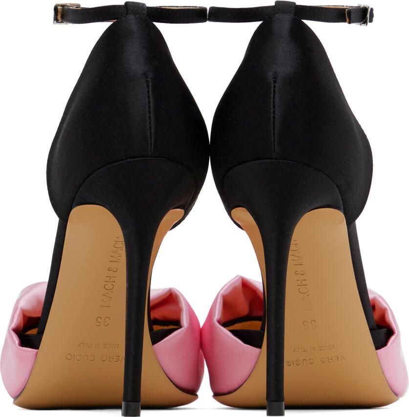 MACH & MACH Black & Pink Double Heart 110 Heels