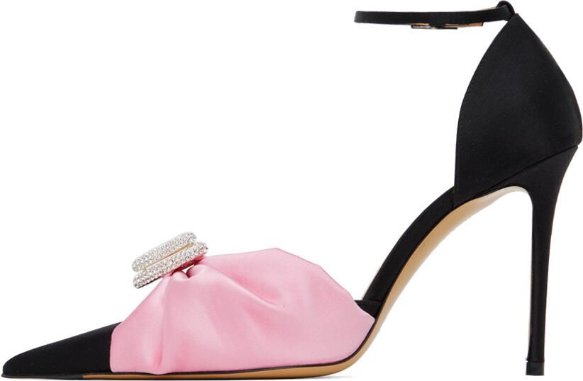 MACH & MACH Black & Pink Double Heart 110 Heels - Picture 3