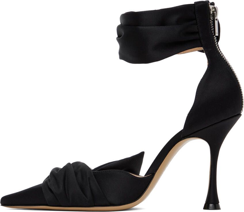 MACH & MACH Black Crystal Heart 100 Heels - Picture 2