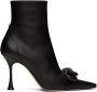 MACH & MACH Black Double Bow 100 Ankle Boots - Thumbnail 1