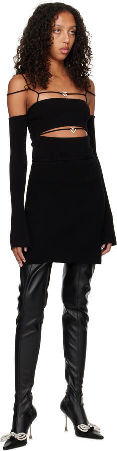 MACH & MACH Black Double Bow 100 Boots - Picture 4