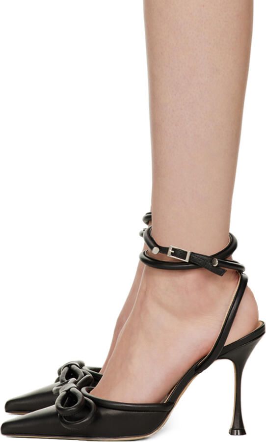 MACH & MACH Black Double Bow 100 Heels
