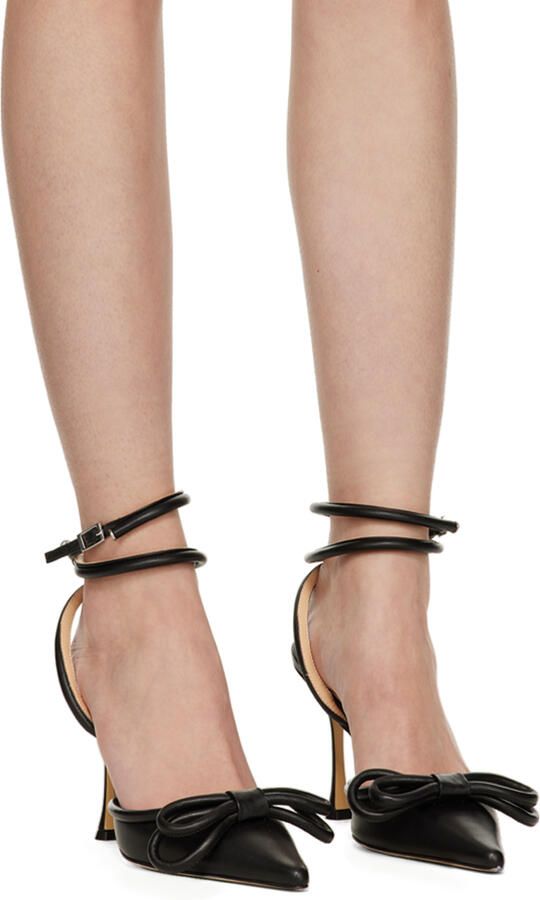MACH & MACH Black Double Bow 100 Heels - Picture 2