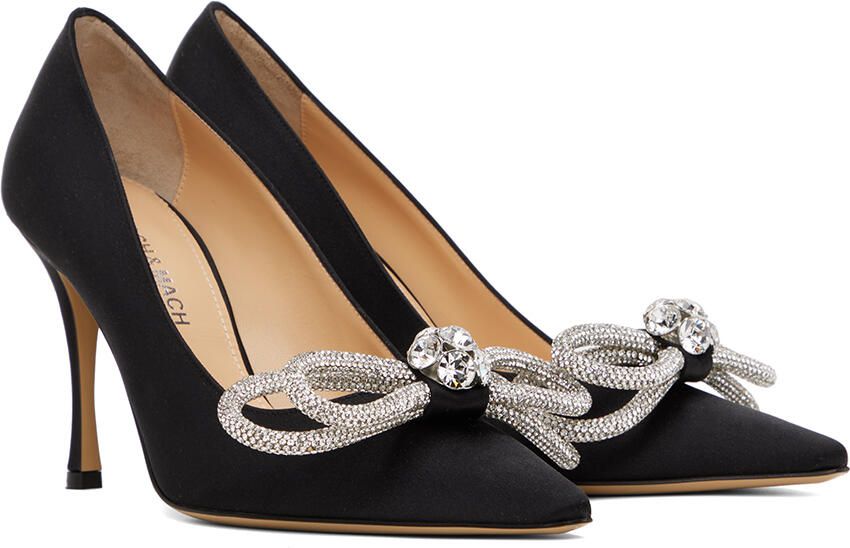 MACH & MACH Black Double Bow 95 Heels - Picture 2
