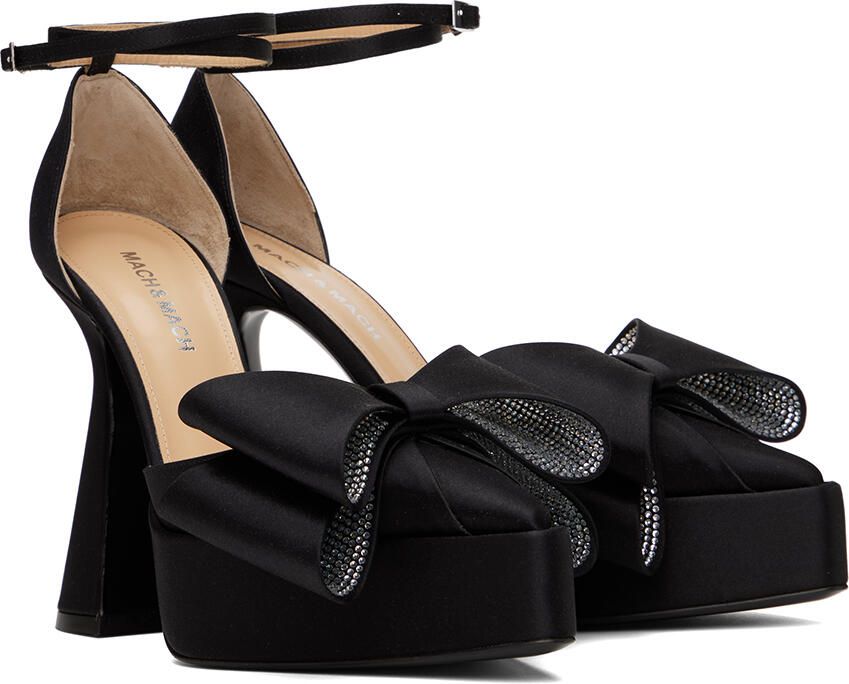 MACH & MACH Black 'Le Cadeau' 140 Platform Heels - Picture 2