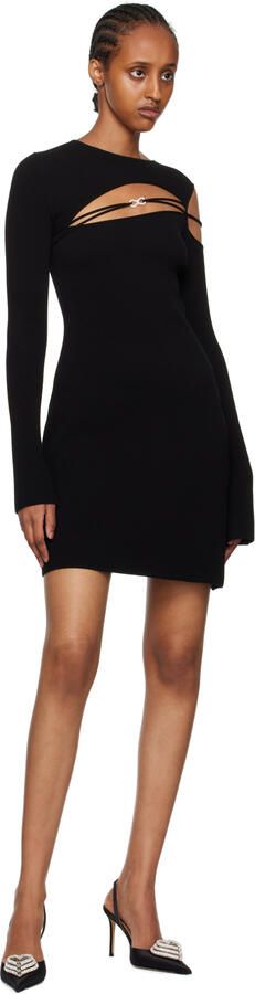 MACH & MACH Black Triple Heart 95 Slingback Heels - Picture 4