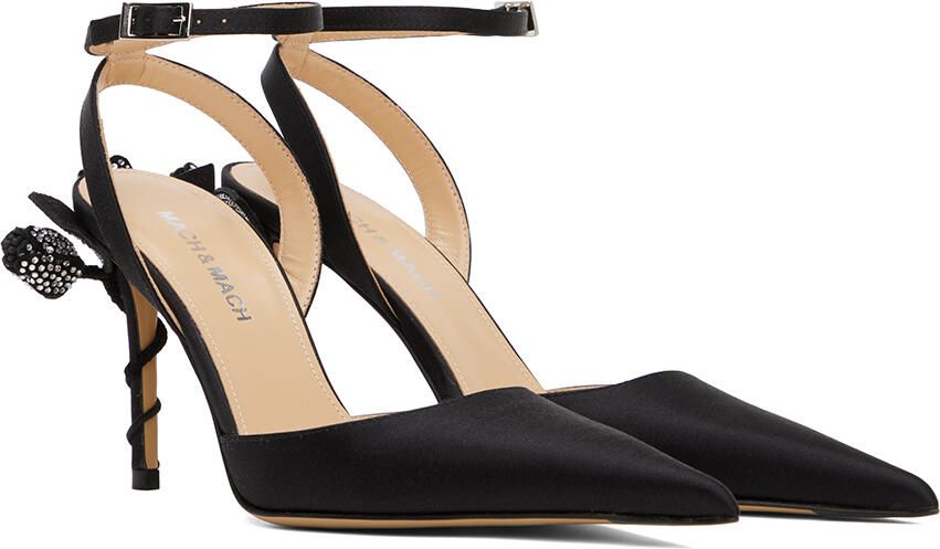 MACH & MACH Black Wonder Tulip 95 Heels - Picture 2