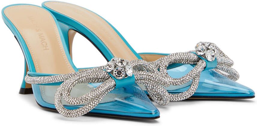 MACH & MACH Blue Double Bow 100 Heels
