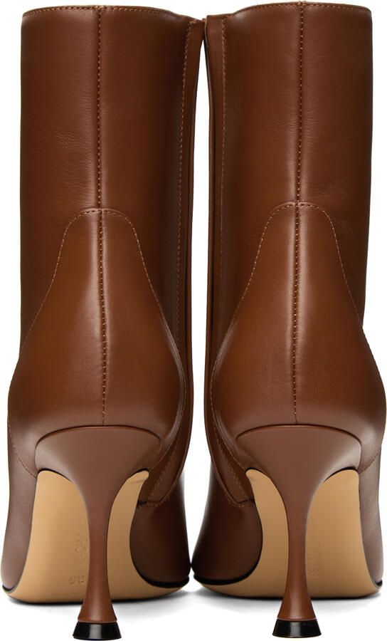 MACH & MACH Brown Dark 85 Ankle Boots - Picture 3