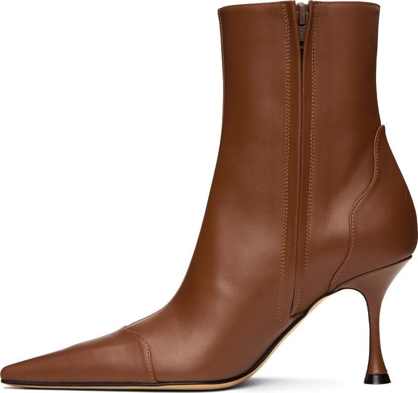 MACH & MACH Brown Dark 85 Ankle Boots - Picture 2