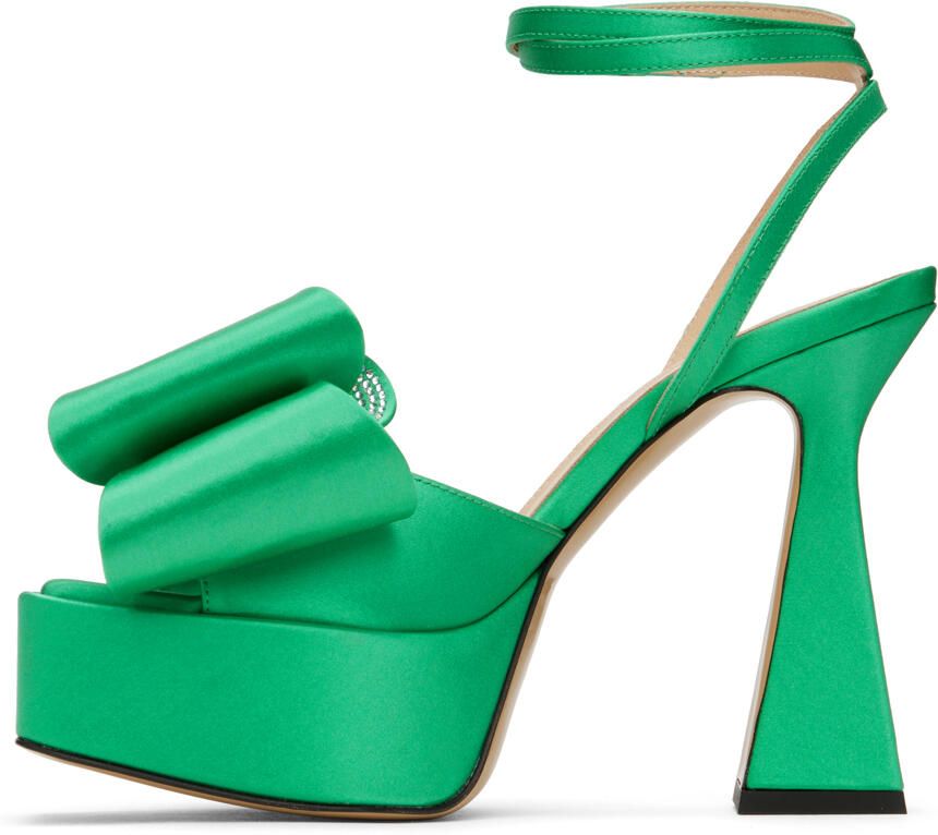 MACH & MACH Green 'Le Cadeau' 140 Platform Heeled Sandals